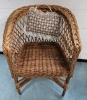 Child's Wicker Chair and Wooden Footrest. - 2