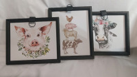 3 New | Farm Animal Themed Hanging Wall Decor