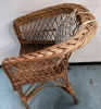 Child's Wicker Chair and Wooden Footrest. - 5