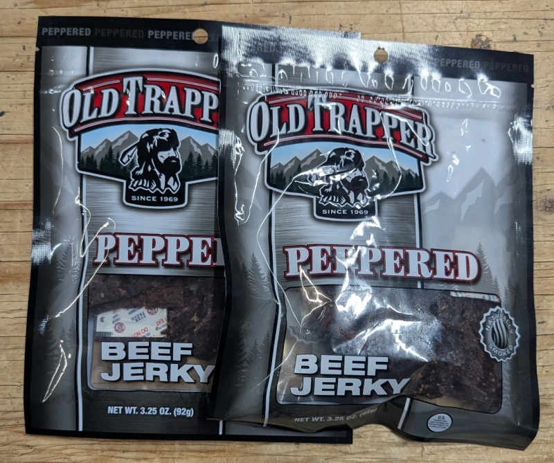 2 New: Old Trapper Peppered Beef Jerky - 92g Per Pack - Exp 04/2026