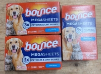 3 New: Packs of 50 Bounce Megasheets Dryer Sheets - Fresh Scent