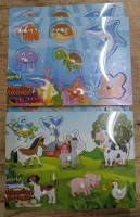 4 New: Kids Animal Themed Wooden Puzzles - 9" x 12"
