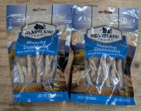 2 New: Heartland Farms Munchy Dumbbells - Dog Treats - Each Bag 156g - Exp 03/14/2025