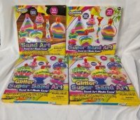4 New Super Sand Art Kits. 2 Glitter, 1 Glow in the Dark, and 1 Original.