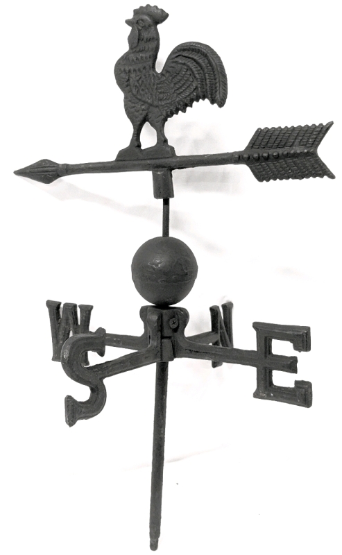 Great Cast Iron Rooster Weather Vane - 16.75" Long
