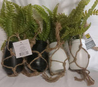 4 New | Hanging Faux Plants | Measures 11"