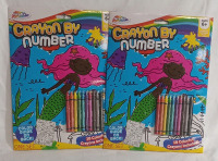 2 New | Grafix Mermaid Crayon by Number | Includes 10 Colorful Crayons