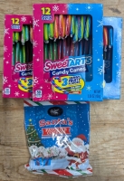 New: 3 Sweet Tarts Candy Canes - 12 Per Pack - Exp 09/2026, 1 Santa's Favourite Cookies - 70g - Exp 09/2025