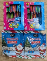 New: 2 Sweet Tarts Candy Canes - 12 Per Pack - Exp 09/2026, 2 Santa's Favourite Cookies - 70g - Exp 09/2025