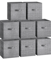 As New, As Is: Songmics Grey Storage Cubes - 33.5cm x 33.5cm x 15cm