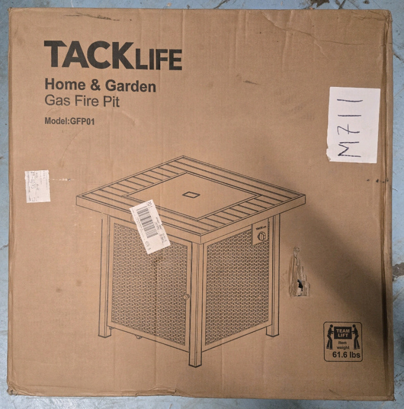 As New | Tacklife Home & Garden Gas Fire Pit / Fire Table Model# GFP01 |* Retails $100+ *