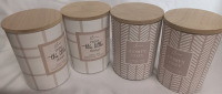 4 New | Decorative Scented Candles 2x Boho Linen & 2x Sunday Fog