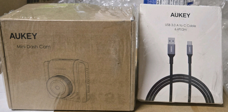 As New | Aukey Mini Dash Cam 1080p & Aukey USB 3.0 A To C 6.6ft