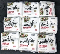 9 New Packs Vanity Fair Casual Napkins - 100 Napkins 13" x 13.7" ea