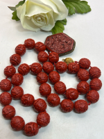 Vintage Varved Cinnabar Knottex Necklace And Brooch