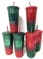 6 New Holiday Diamond Tumblers - 695ml ea