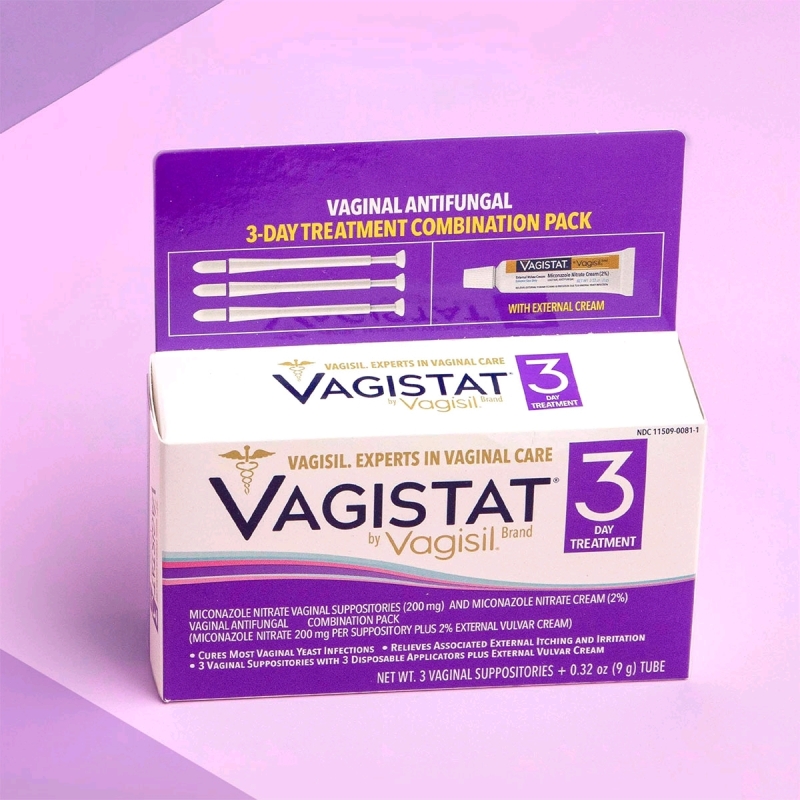 New VAGISTAT by Vagisil 3 Day Treatment for Vaginal Yeast Infections | 3 Suppositories 2.5g ea + 9g Tube | EXP 02/2026
