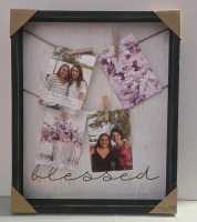 New | Wall Mounted Rustic Style Wooden Framed Picture Holder | 15" x 18" x 0.625"