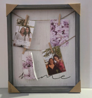 New | Wall Mounted Rustic Style Wooden Framed Picture Holder | 15" x 18" x 0.625"