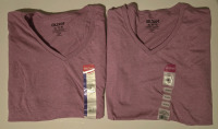 2 New | 2XL Womens Gildan V-Neck T-Shirts | Colour: Radiant Orchid