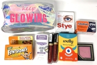 New Health & Beauty in "Keep Glowing" Makeup Bag | See Description for Contents
