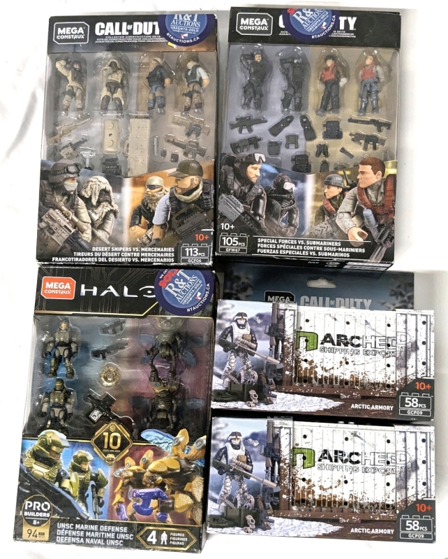 5 New CALL OF DUTY / HALO Mega Construx: 2x Arctic Armory, Desert Snipers vs Mercenaries, Special Forces vs Submariners & UNSC Marine Defense