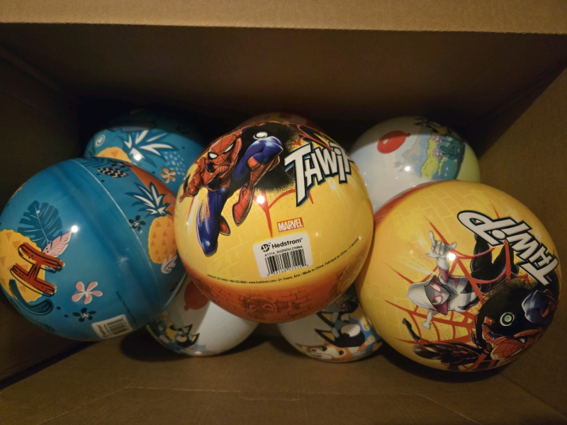 8 New | Hedstrom Play balls | Spiderman, Stitch, & Minnie Mouse Themed