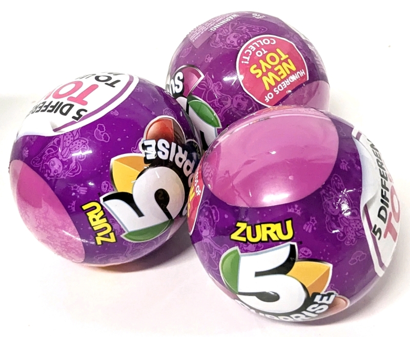 3 New Zuru 5-Surprise TOYS (Presumed Series 1) Mystery Balls