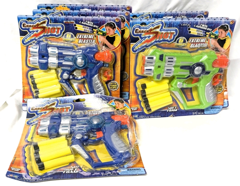 8 New CYBER SHOT Twin Launcher Extreme Blasters with 6 Soft Foam Darts each