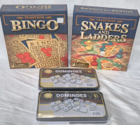4 New Family Games- Dominoes, Bingo and Snakes & Ladders