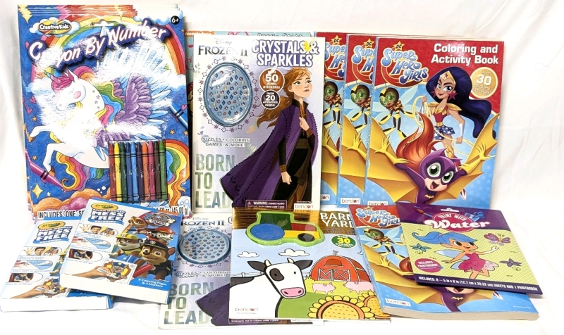 15 New Kid's Crafts & Activities : Crayola Paw Patrol Mess Free Coloring, DC Comics Super Hero Girls Coloring Activity Books, Crayon by Number +