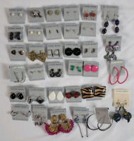 34 New Pierced Earing Sets on Earing Backs . Various Sizes , Color & Design