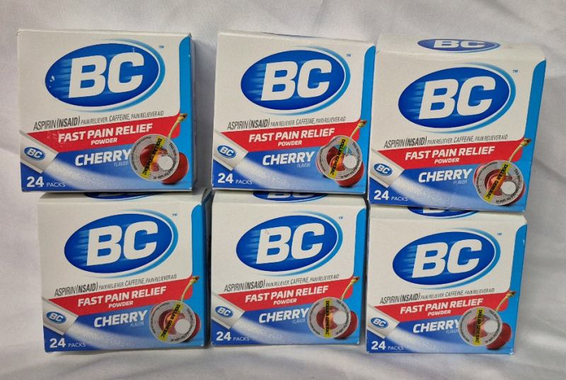 96 New BC Aspirin Fast Pain Relief Powder packs - Cherry Flavour Exp 04/2026