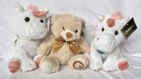 3 New 9" Tall Super Soft Plushes Bear & Unicorns