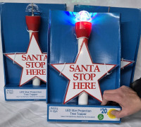 3 New LED Star Projection Tree Toppers