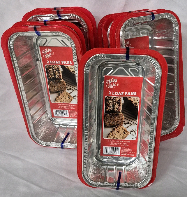 18 New Foil Loaf Pans with Lids 8.7x4.53x2.28"