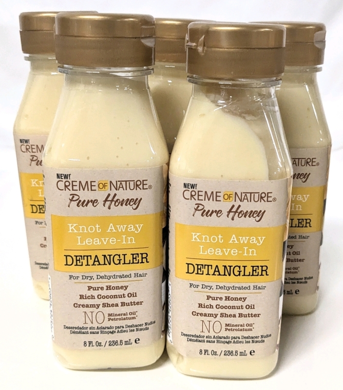 5 New Cr&egrave;me of Nature Pure Honey Knot Away Leave-In Detanglers - 236.5ml ea