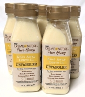 5 New Cr&egrave;me of Nature Pure Honey Knot Away Leave-In Detanglers - 236.5ml ea