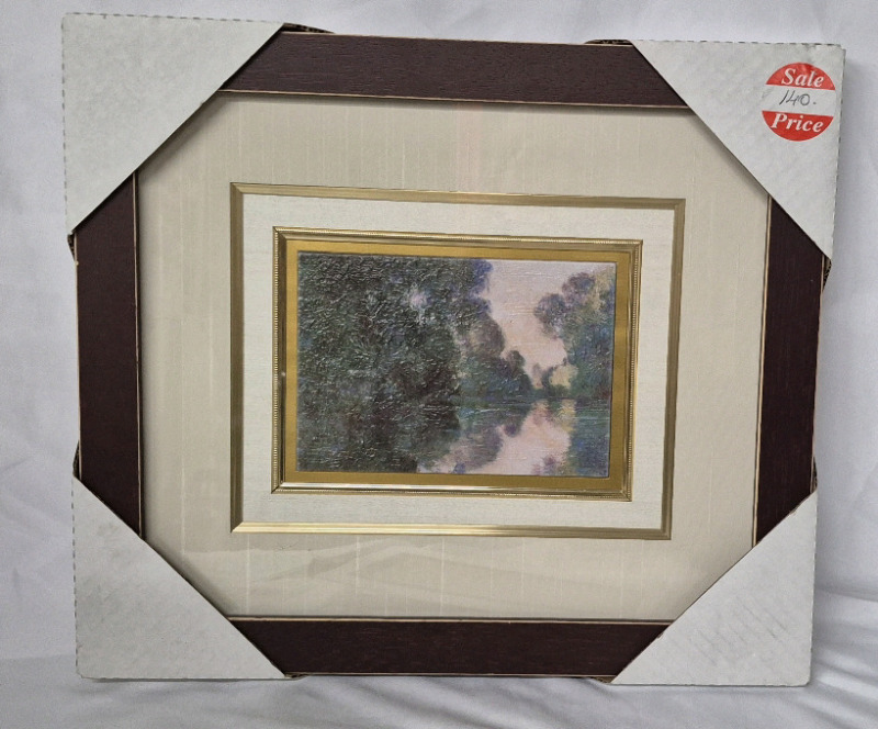 Beautiful Framed "The Seine At Giverny, Morning Mists" Artscapes Fine Art Giftcard with COA by Claude Monet, 1840-1926 15 by 13"