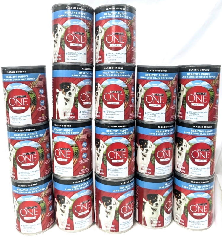 17 New PURINA ONE +Plus Healthy PUPPY Classic Ground Lamb & Long Grain Rice Puppy Dog Food - 368g ea | BB 2026