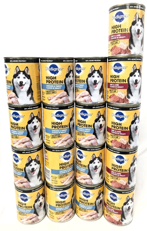 17 New Pedigree High Protein Dog Food in Gravy : 12x Beef & Lamb, 5x Chicken & Turkey - 375g ea | BB 2026