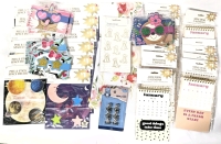 New Desk Items & Decor: 2 Pencil Cases (6.5" x 9"), Dog Shaped Paper Clips, Metal Clips, Funky Animal Notepads x11, Mini Desk Calendars 2025 x13, Peel & Stick Space Stickers Decor x12