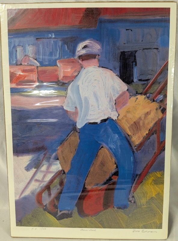 Signed & Shrink Wrapped Print of "Farm Work". P.P 1/45. 20" by 40".