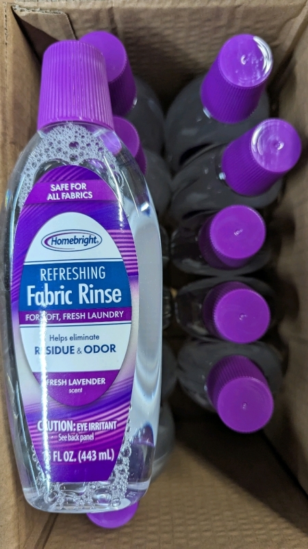 12 New: Homebright Refreshing Fabric Rinse - Fresh Lavender Scent - 443ml Per Bottle