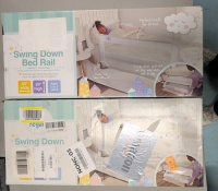 2 New Regalo Swing Down Bed Rails. 43" Long, 20" High