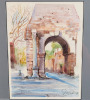 " Rome Arch of Drusus " Framed Watercolour Signed by Artist . Measures 21 1/4"&times;25 1/4" - 2