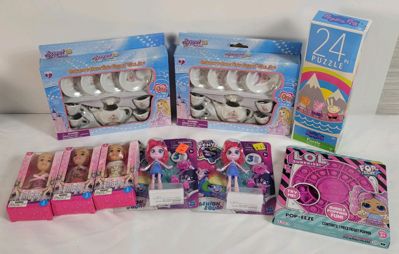 New - Little Girls Tea Sets , Princess Dolls , Pepper Pig Puzzle , My Little Pony Equestria Girls