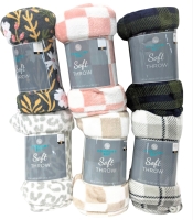 6 New Comfort Bay Soft Throw Blankets - 50" x 60" ea