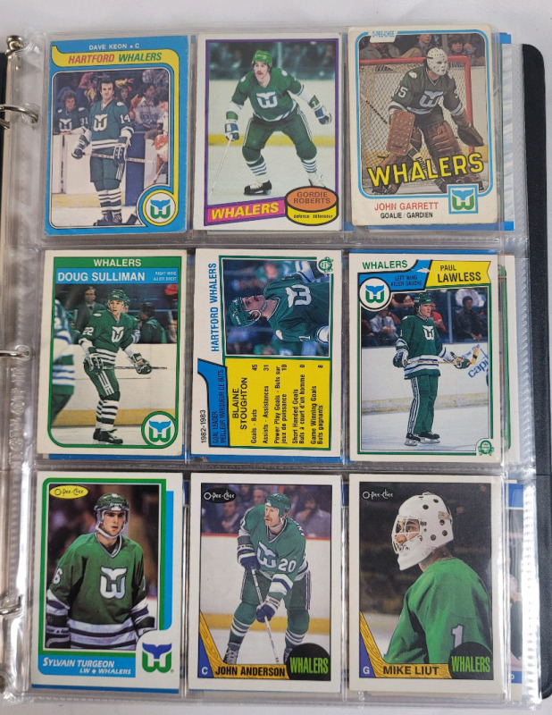 1979 - 2023 Hartford Whalers / Carolina Hurricanes NHL Hockey Trading Card Singles , 159 Trading Cards