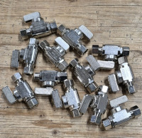 12 New Dahl Mini-Ball Retrofit Valves 3/8 OD Female Comp x 3/8 OD Comp, Retrofit, Straight, Plated, Lead-Free Model # 511-41-31